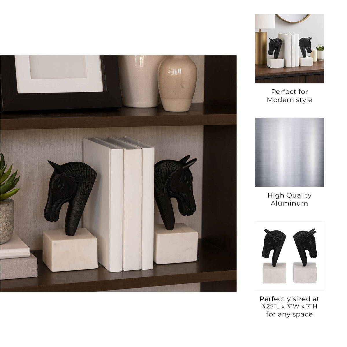 Horse Head Bookends, Set of 2