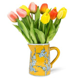 Small Floral Jug-7"H(22oz): Yellow