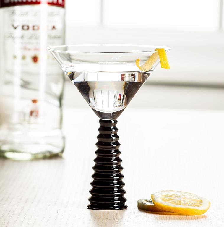Black Stack Base Martini Glass