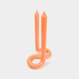 Twist Candle Sticks by Lex Pott, 9.5" Tall, Orange