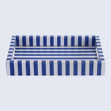 Decorative Trays Riviera Elance Pattern Wood & Resin Inlay Collection in 12x8: Blue / 12x8
