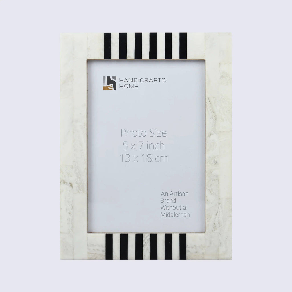 White and Black Resin Inlay Frame, 8x10