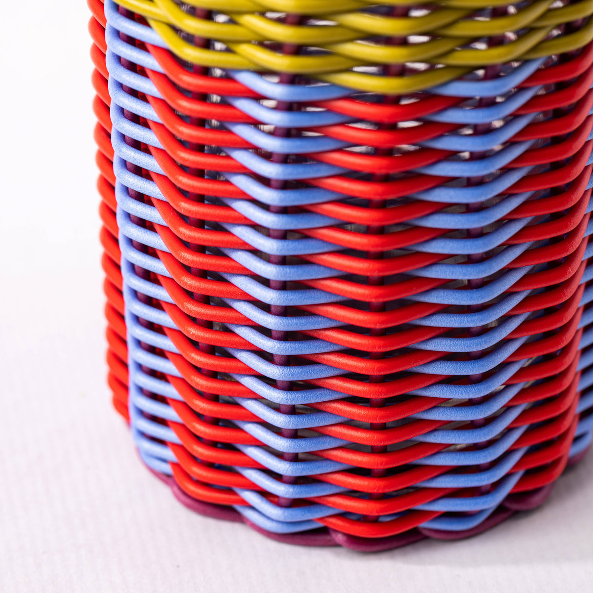 Striped Oil Pourer, Cornflower and Red