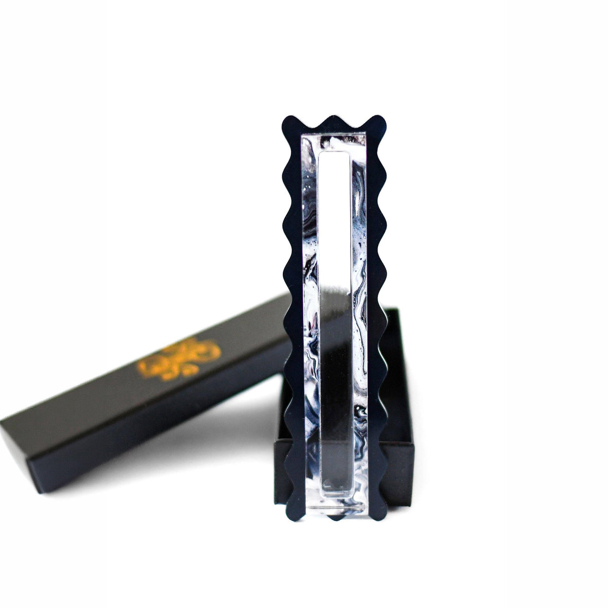 Midnight Marble Scalloped Mezuzah Case