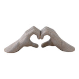 Ceramic Hand Heart Decorative Sculpture - Gold, 5 in.