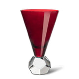 Crystal Look Base Wine Glass-Dark Red-6"H(10oz)