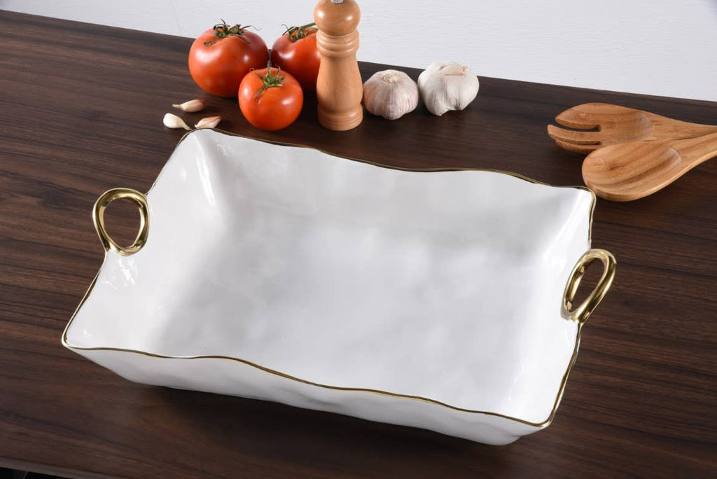 Golden Handles White Large Deep Server