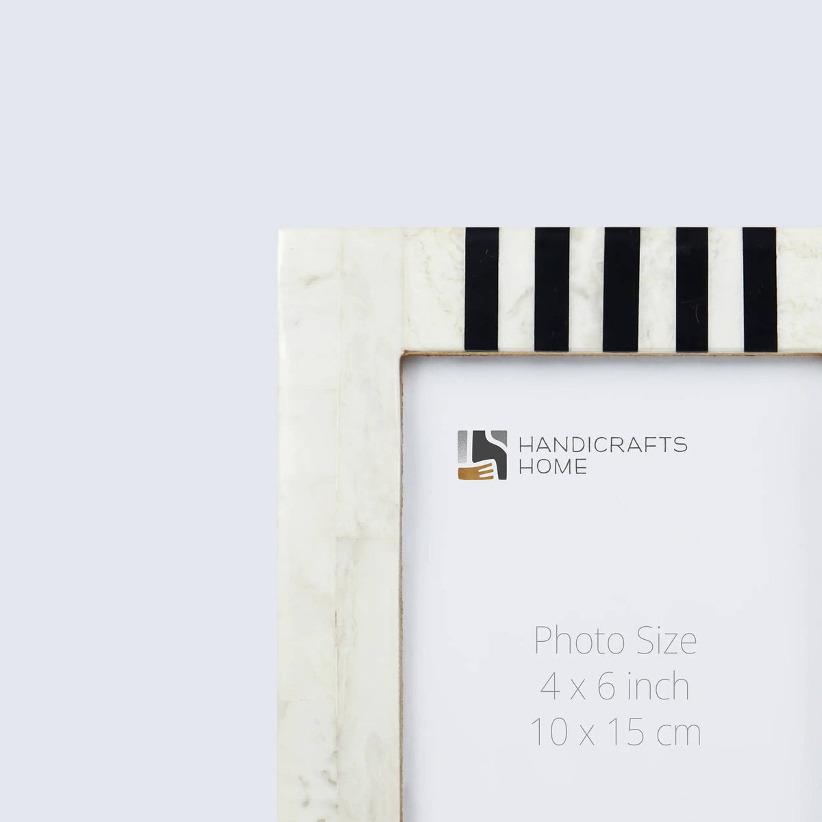White and Black Resin Inlay Frame, 8x10