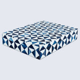 Marquet Indigo Blue White Resin Inlay Storage Box ( 8 Sizes): 10x2.5x1.5