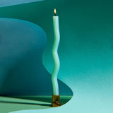 Wiggle Candles - Mint (2 Pack) - 11" Vibrant Taper Candles