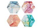 Agate Print Ceramic Coasters, Set of 4