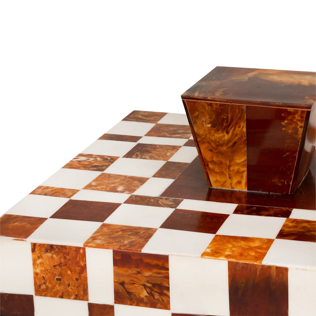 Camiro Brown and White Checkered Box