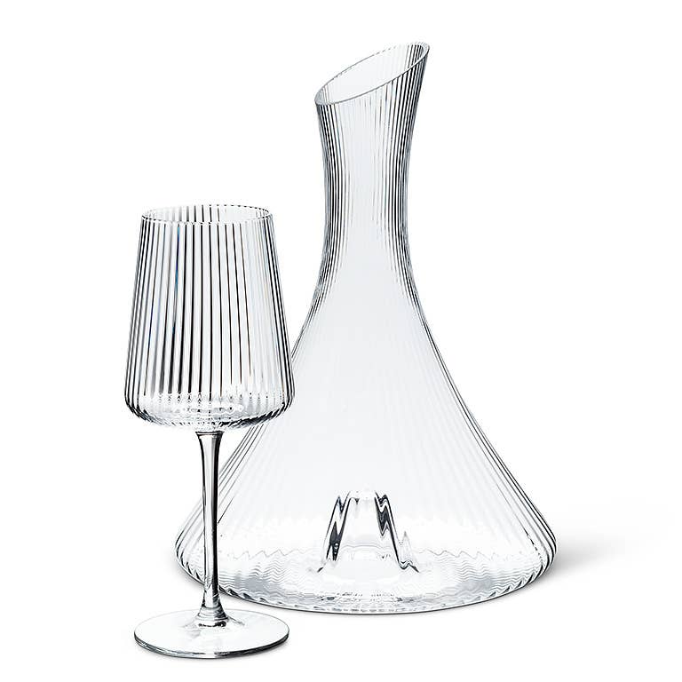 Optic Glass Wine Goblet