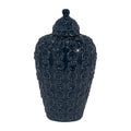 Blue Chain Texture Lidded Jar