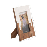 Resin Wood Casual Two-Tone Photo Frame - White, 4x6 in.