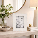 Photo Frame - White Marble Wood Jagged Edges, 5x7 in.