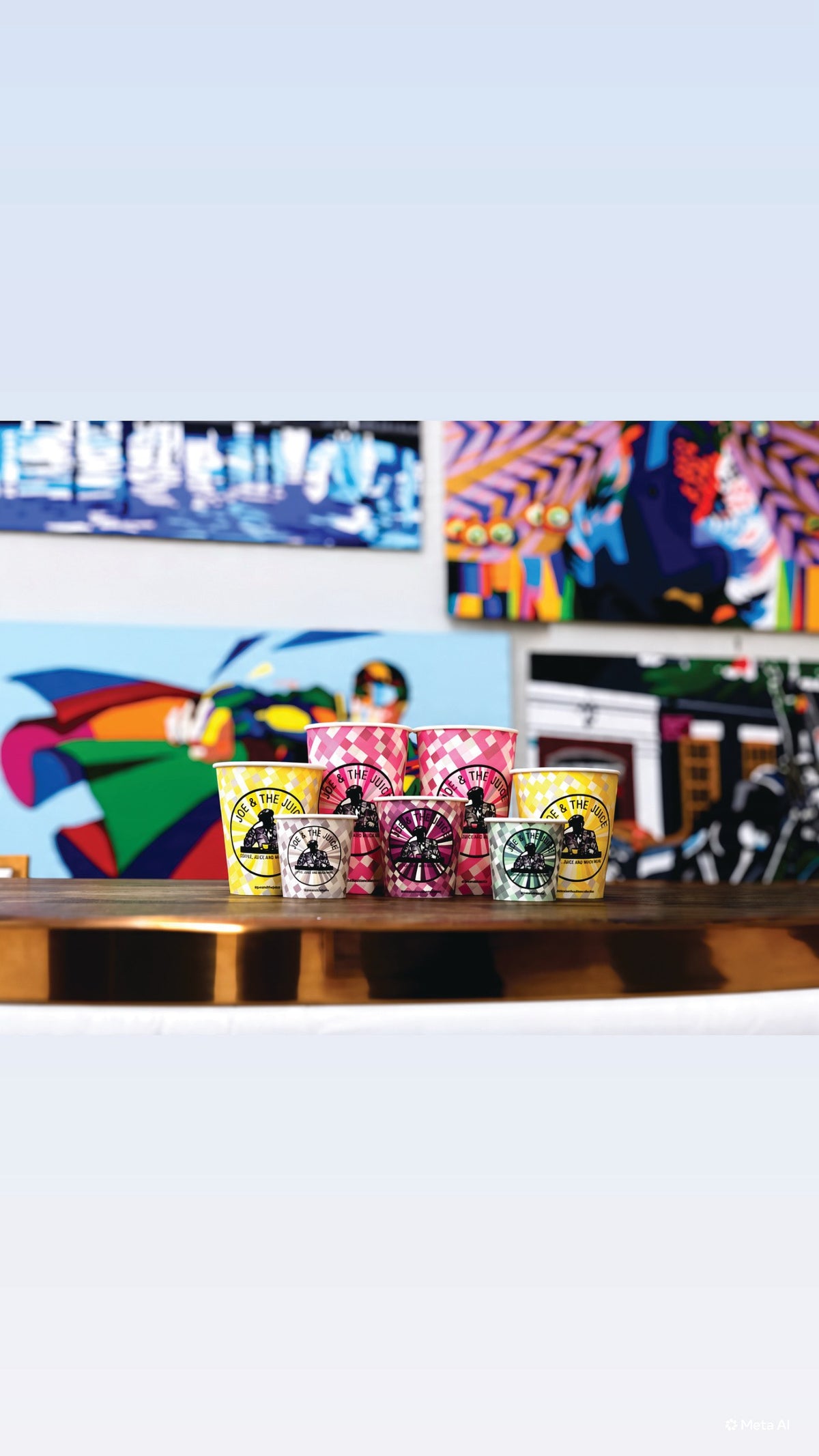Limited edition Joe & The Juice cups with Elizabeth Sutton artwork