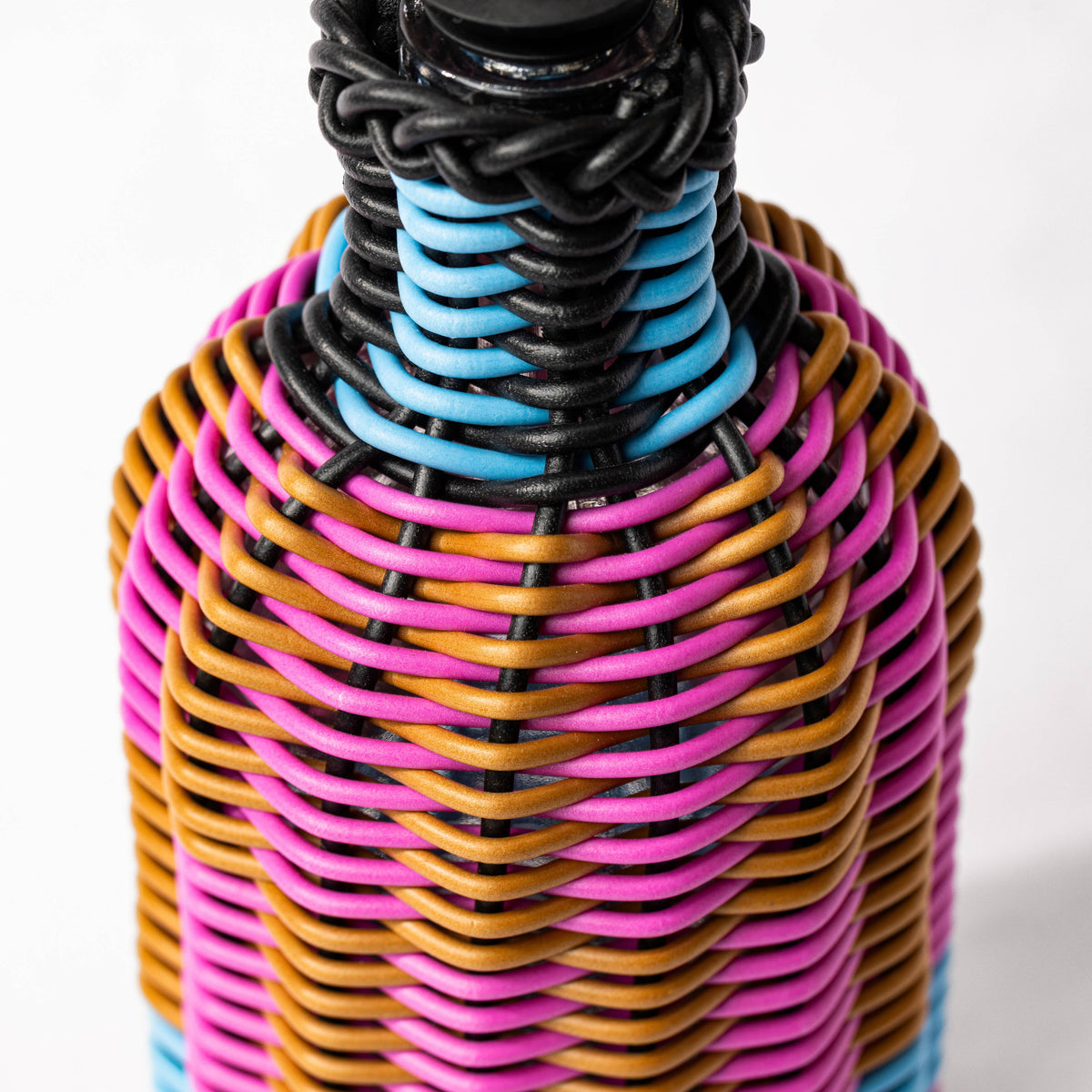Striped Oil Pourer, Hot Pink and Blue