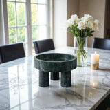 Decorative Bowl - Green Marble Modern Tripod Legs, 6 in.