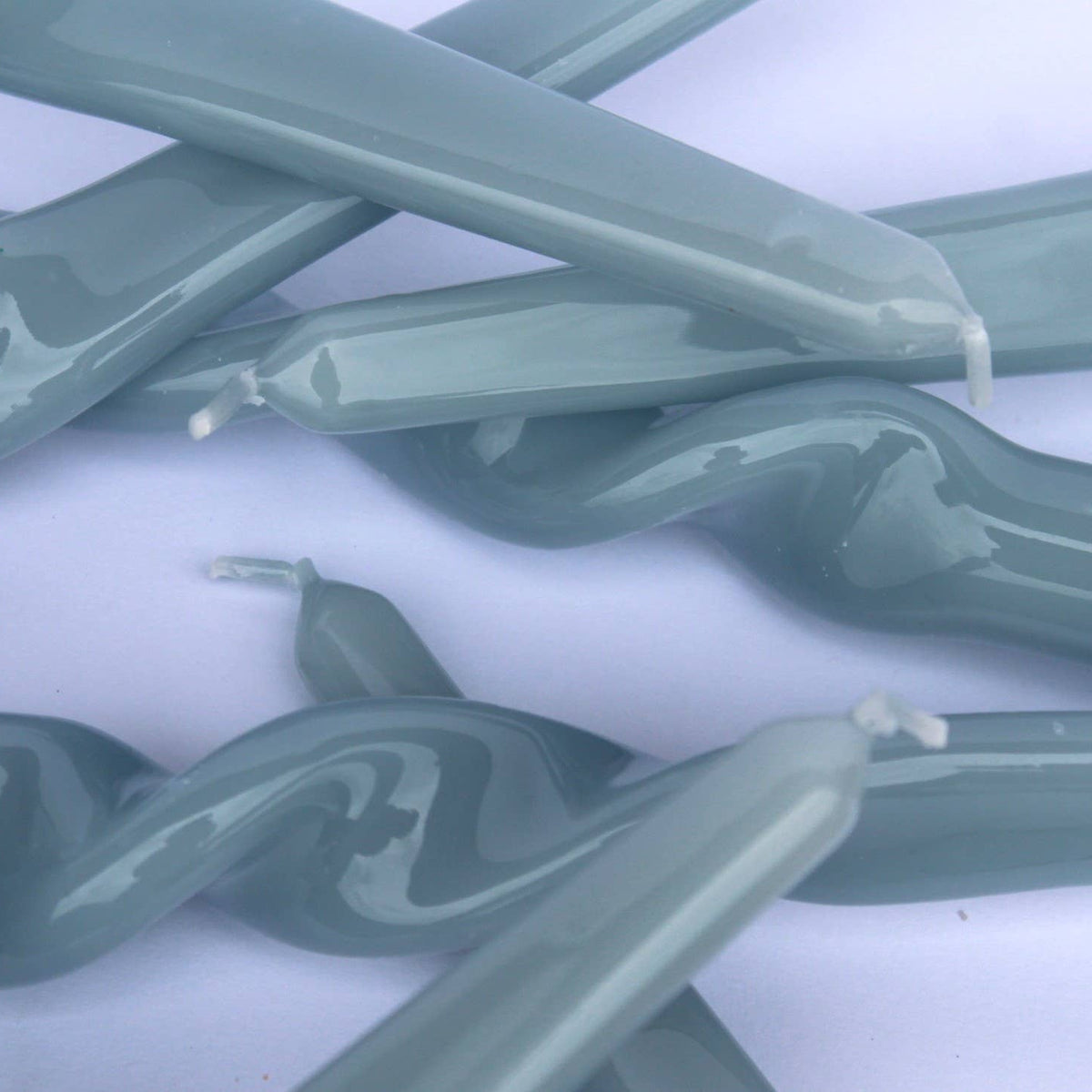 Cornflower Twist Taper Candles, Set of 3