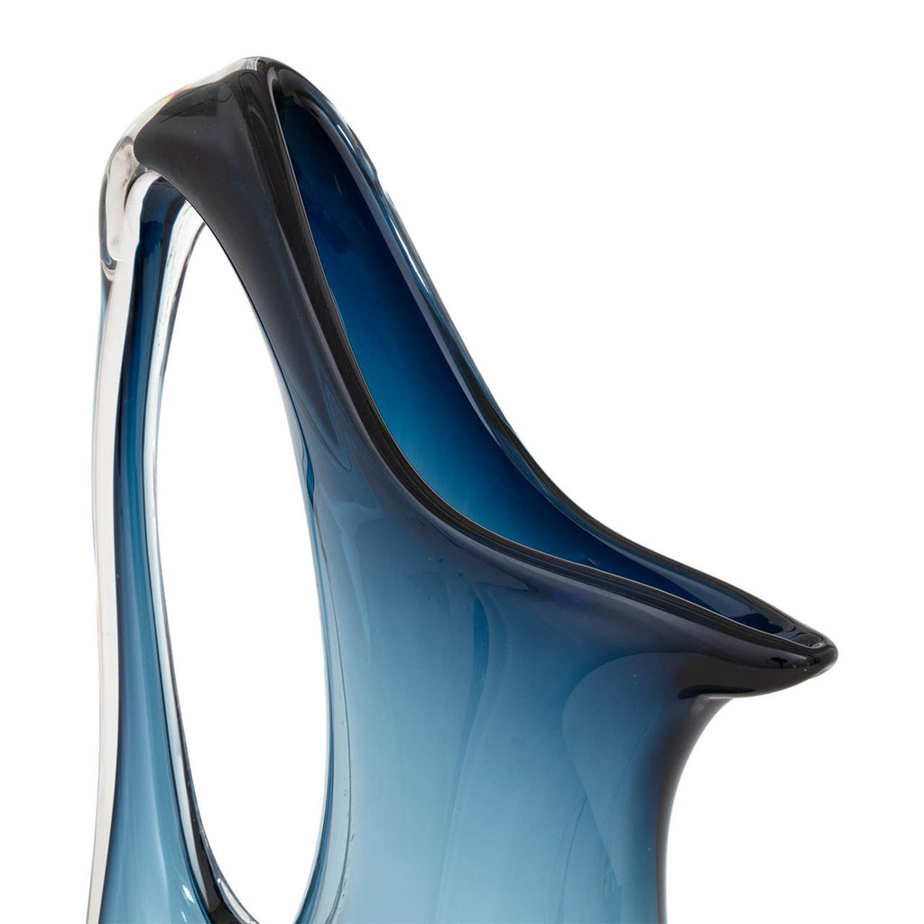 Carmichael Hand-Blown Blue Glass Pitcher