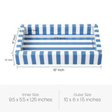 Blue Ivory Resin Inlay Vanity Tray 10x6 Guest Bathroom Decor: Blue White / 10x6