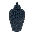 Blue Chain Texture Lidded Jar