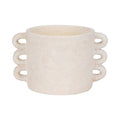 White Arch Handle Round Planter