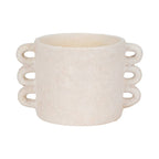 White Arch Handle Round Planter