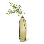 Tall Moss Green Glass Bud Vase