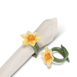 Yellow Daffodil Napkin Ring-3"H - Set of 6