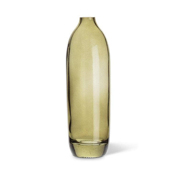 Tall Moss Green Glass Bud Vase