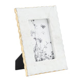 Photo Frame - White Marble Wood Jagged Edges, 4x6 in.