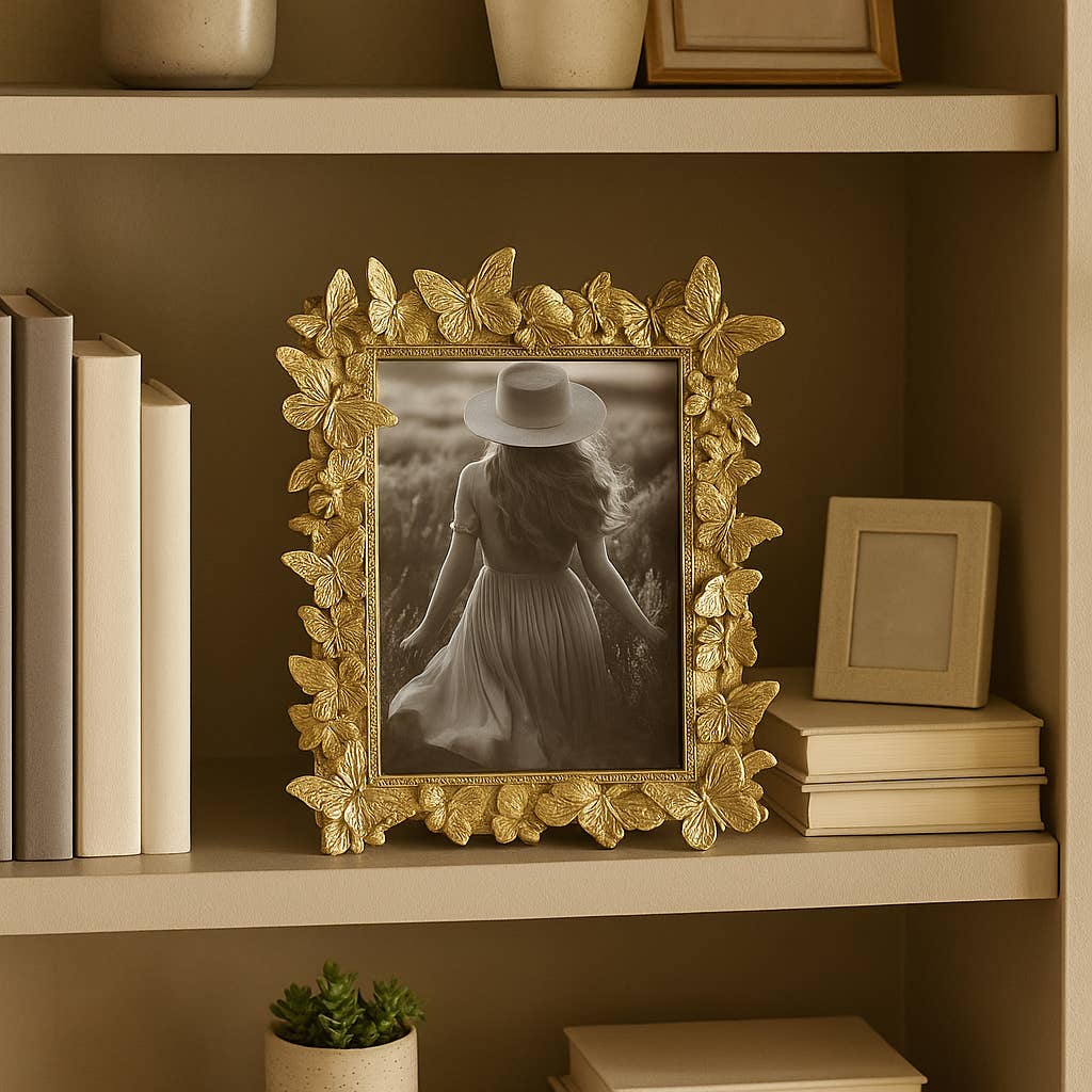 Gold Butterfly in Bloom Picture Frame, 5x7