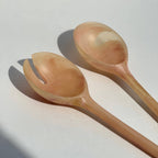 Coral Resin Salad Servers, Set of 2