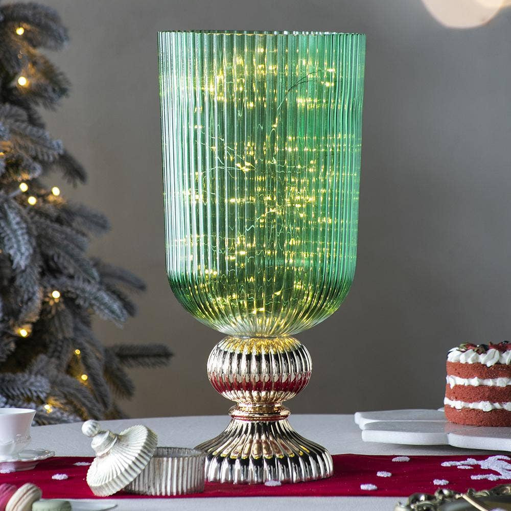 Green and Gold Flower Vase