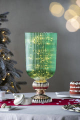 D9.3x20" Flower Vase - Green/Gold