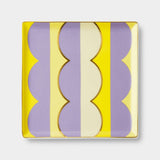OCTAEVO Riviera Wave Ceramic Tray/Catchall, Gold accent, 6": Purple