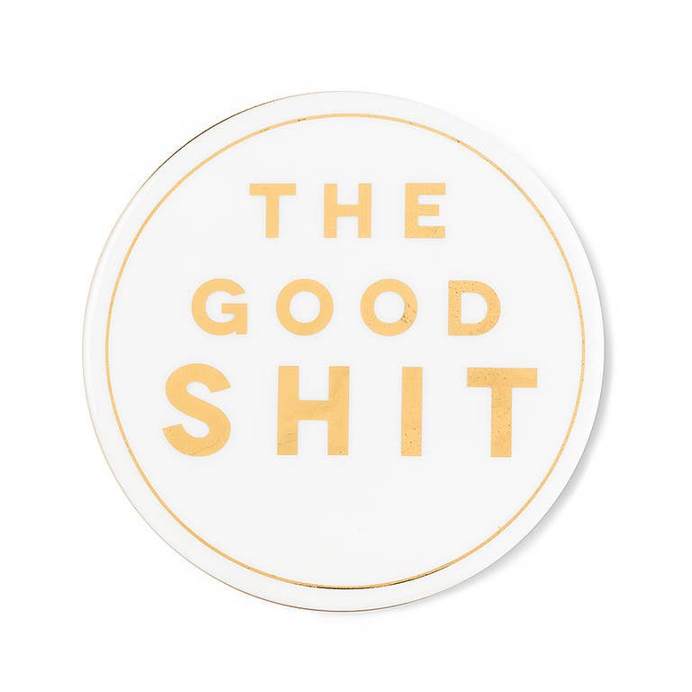 The Good Shit Ceramic Coasters, Set of 2