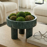 Decorative Bowl - Green Marble Modern Tripod Legs, 6 in.
