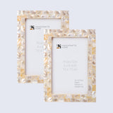 Picture Frame Mother of Pearl Pack of 2 White, 3 Sizes: 5x7