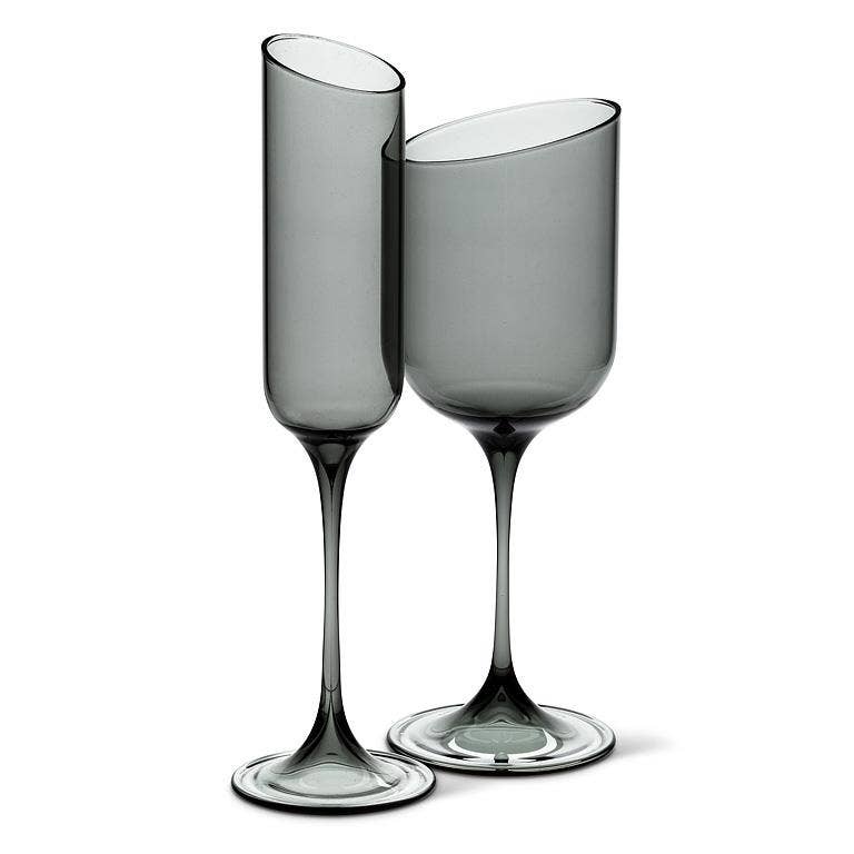 Amber Angle Cut Champagne Flute