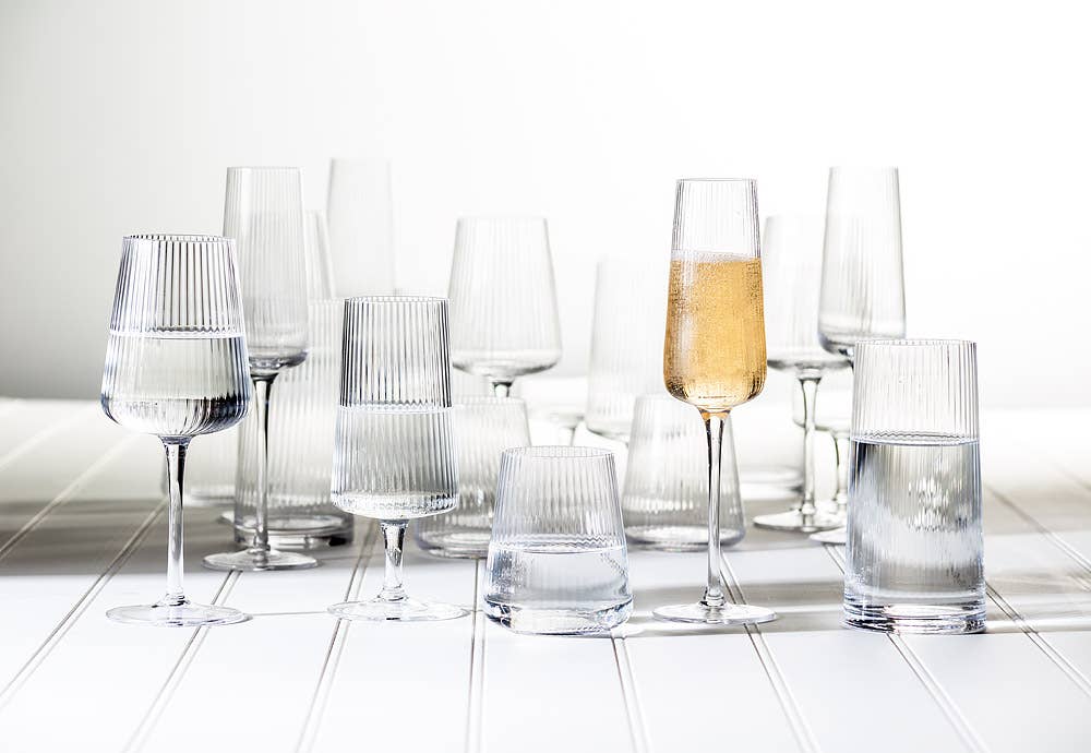 Optic Glass Wine Goblet