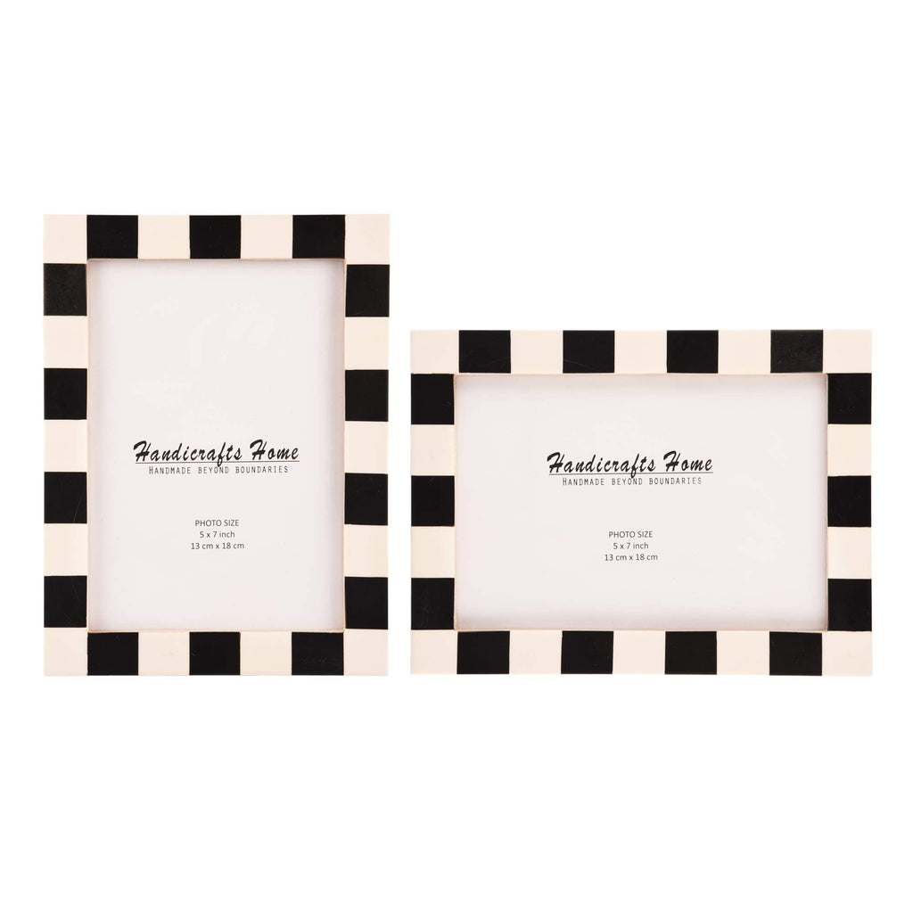 Black and White Dash Resin Inlay Frame, 8x10, Set of 2