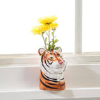 Tiger Ceramic Bud Vase