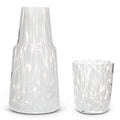 White Glass Bedside Carafe & Glass