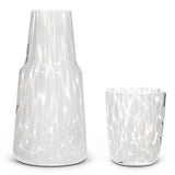 Fused Dots Bedside Carafe & Cup-8.5"H(24oz): White
