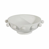 Decorative Bowl - White Iron/Fir Wood Hobnail, 11 in.