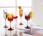 Amber Angle Cut Champagne Flute
