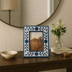 Blue Floral Petal Picture Frame, 4x6